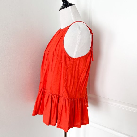 Asos Bright Red Orange Peplum Top - Picture 5 of 5